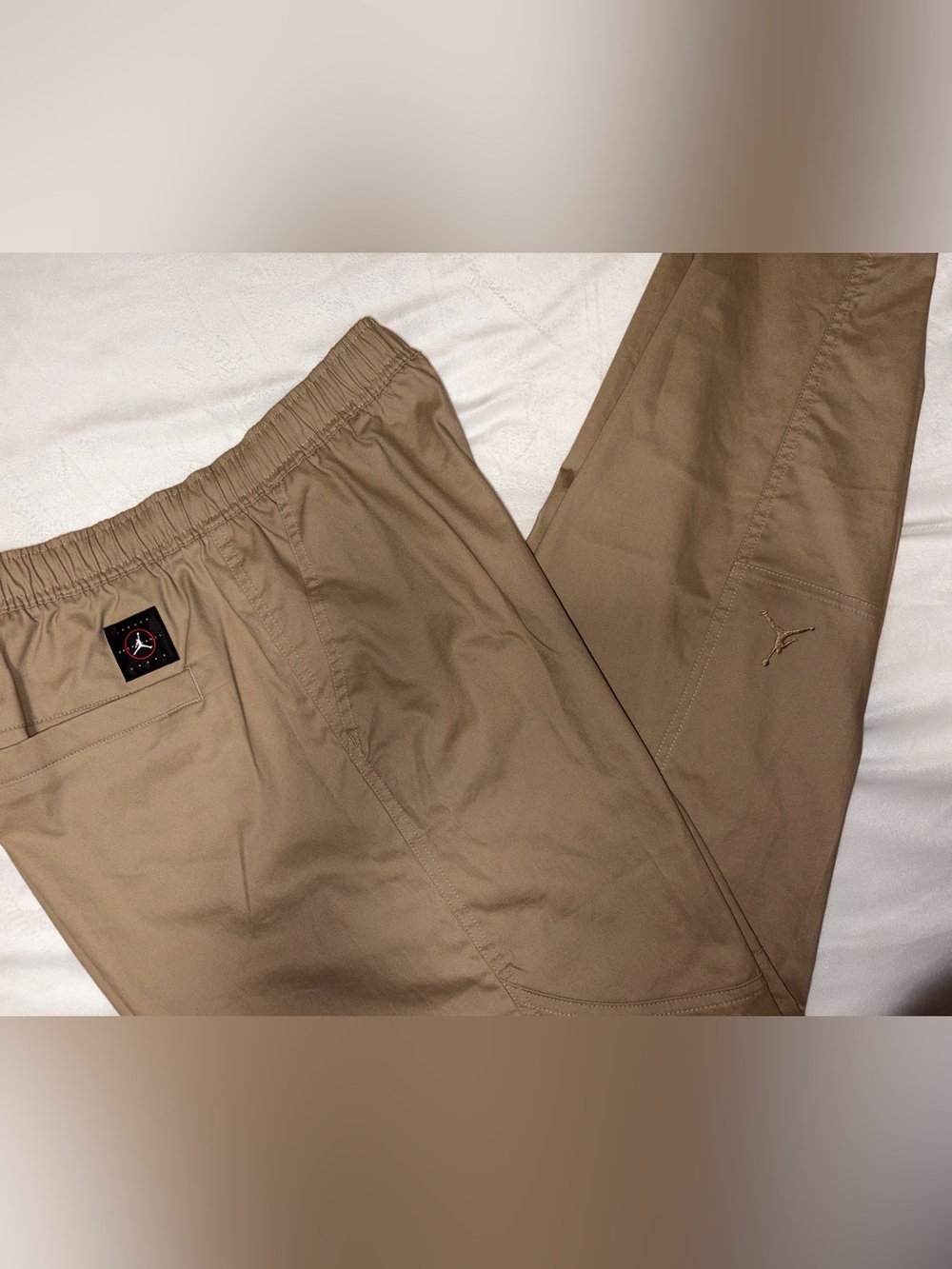 Jordan Jumpman Woven Pants HF9329-257 Khaki Tan Beige Elastic Waist Men L NWT